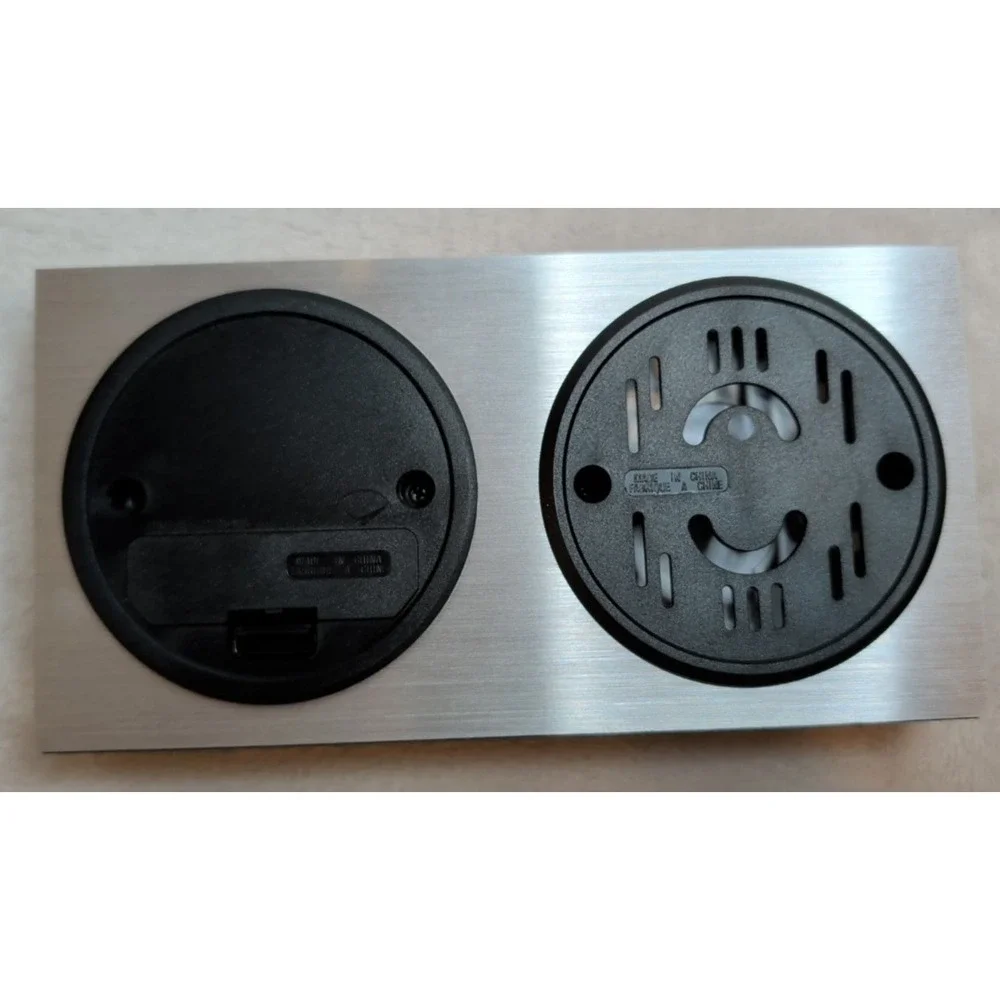 Kodiak Brushed‎ Silver Desk Clock and Thermometer Dual Dial Analog Quartz Office